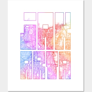 Jakarta, Indonesia City Map Typography - Colorful Posters and Art